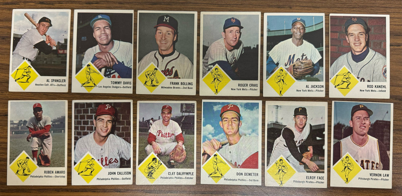 1963 Fleer Baseball Near Complete Set 52/66 VG-EX