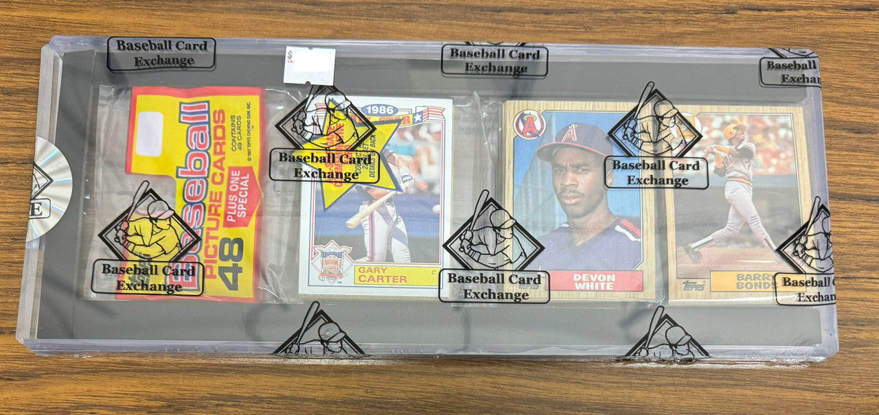 1987 Topps Baseball Rack Pack Barry Bonds RC On Top BBCE Wrapped Sealed