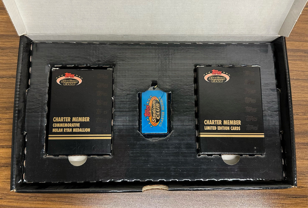 1991 Topps Stadium Club Charter Member Box Set with Nolan Ryan Medallion