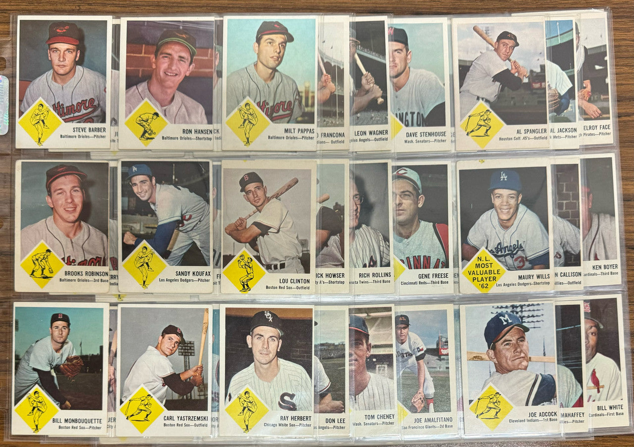 1963 Fleer Baseball Near Complete Set (65/66) VG-VG/EX Overall