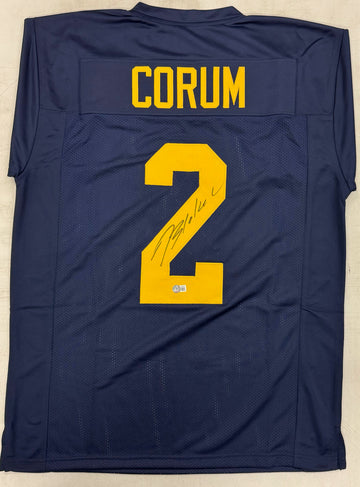 Blake Corum Signed Autographed Michigan Jersey XL Blue BAS