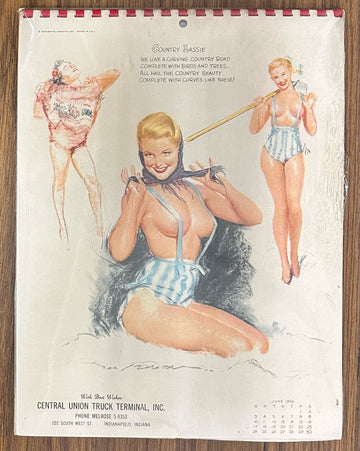 1956 Pinup Girl Calendar Complete Country Lassie Sealed
