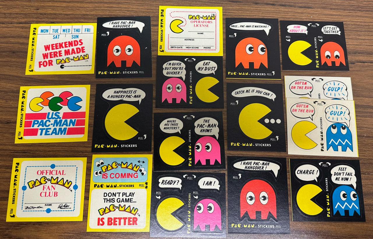 1980 Fleer Pac-Man 35 Card/Sticker Lot
