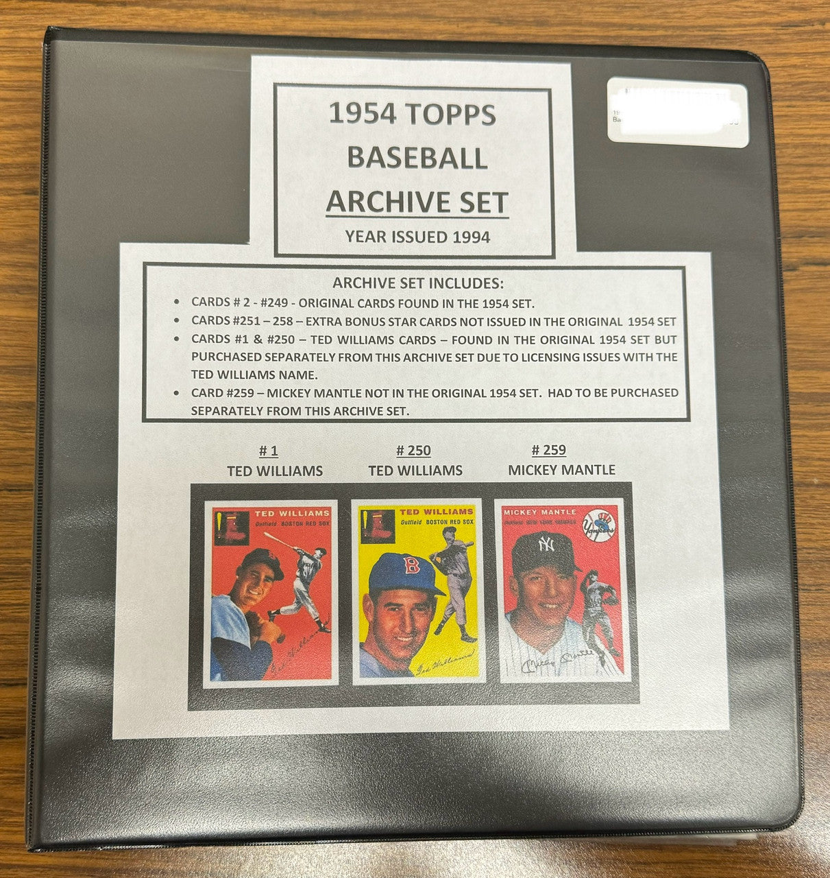 1994 Topps Archives 1954 Baseball Complete Set 259 Cards