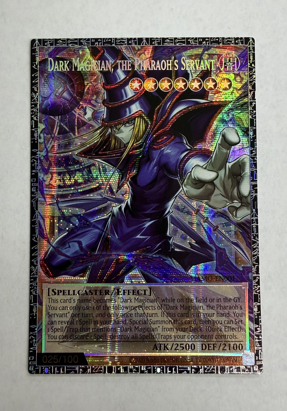 2026 Yugioh Dark Magician, The Pharaoh's Servant Grandmaster Rare #EN001 25/100