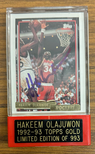1992-93 Topps Gold Hakeem Olajuwon #337 Auto /993 Score Board