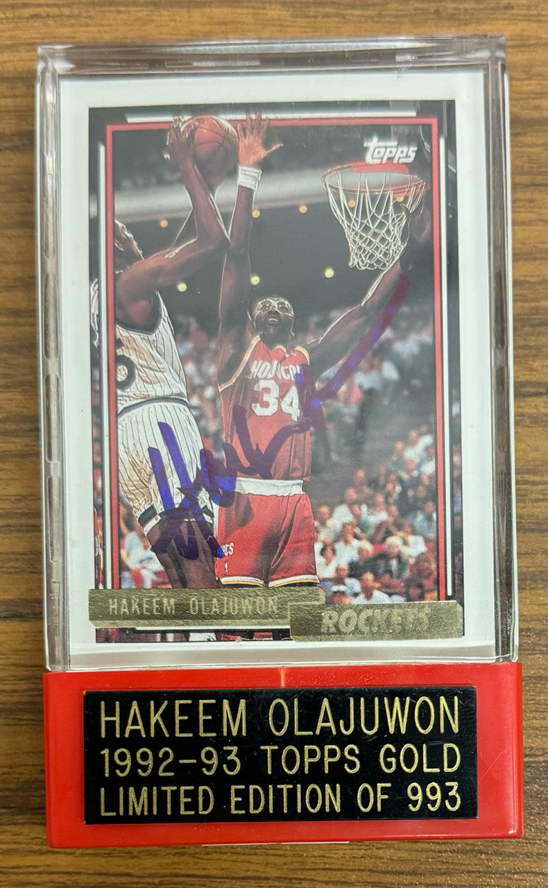 1992-93 Topps Gold Hakeem Olajuwon #337 Auto /993 Score Board