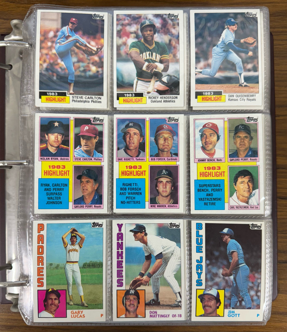 1984 Topps Baseball Complete Set (792) NM Condition