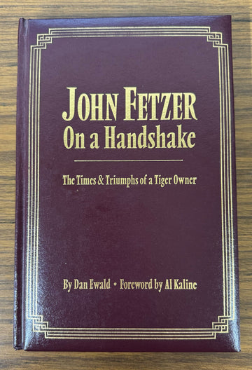 John E. Fetzer Autographed Index Card JSA + On a Handshake Book Signed by Tigers