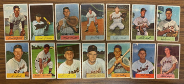1954 Bowman Detroit Tigers Team Set (14) Low Grade