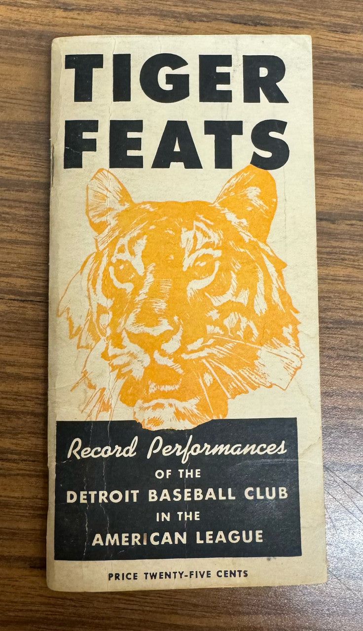 1948 Detroit Tigers Tiger Feats Record Performances Booklet