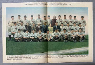 1929 Chicago Tribune Chicago Cubs Premium Supplement National League Champions
