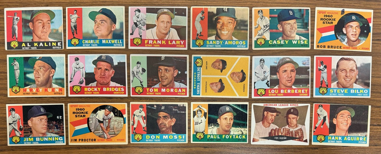 1960 Topps Detroit Tigers Team Set (34) Kaline VG-EX