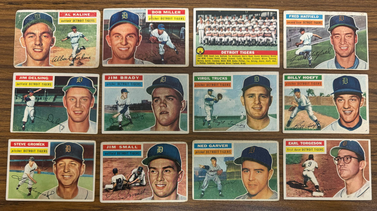 1956 Topps Detroit Tigers Team Set (21) Kaline Low Grade