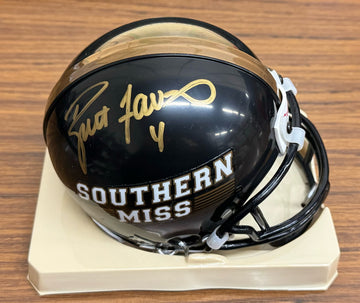 Brett Favre Signed Autographed Ridell Southern Miss Mini Helmet HoF Authentic