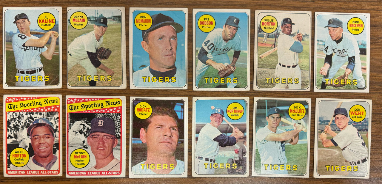 1969 Topps Detroit Tigers Team Set (34) Kaline Low Grade