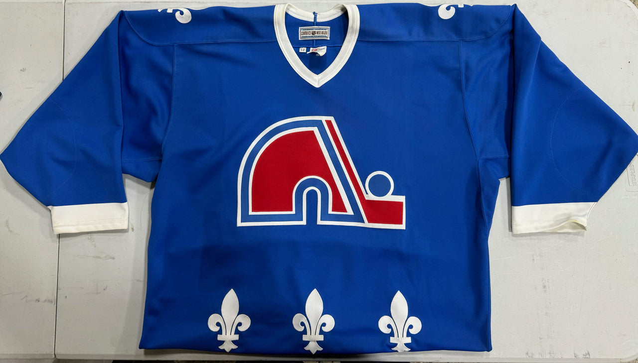 CCM Center Ice Quebec Nordiques Authentic Hockey Jersey Blue Size 52