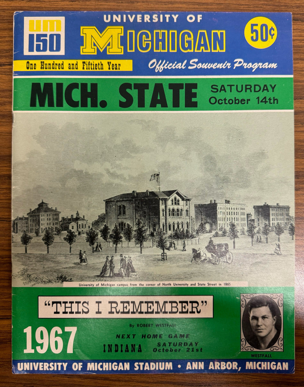 October 14 1967 Michigan vs Michigan State Program "B"