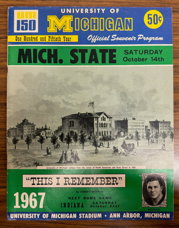 October 14 1967 Michigan vs Michigan State Program "B"
