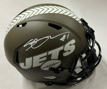 Ahmad Sauce Gardner Signed Autographed Salute to Service Full Size Helmet BAS
