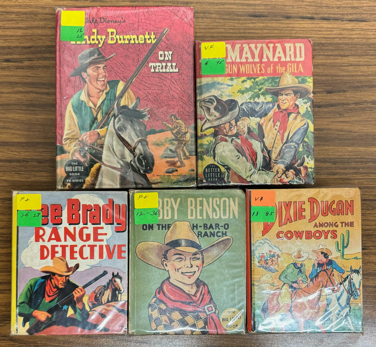 Western Big/Better Little Book Lot of 5 Saalfield/Whitman Andy Burnett