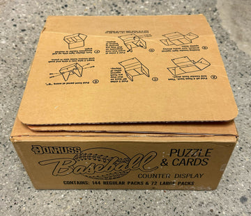 1987 Donruss Baseball Unsealed Display Case with 144 Sealed Wax Packs