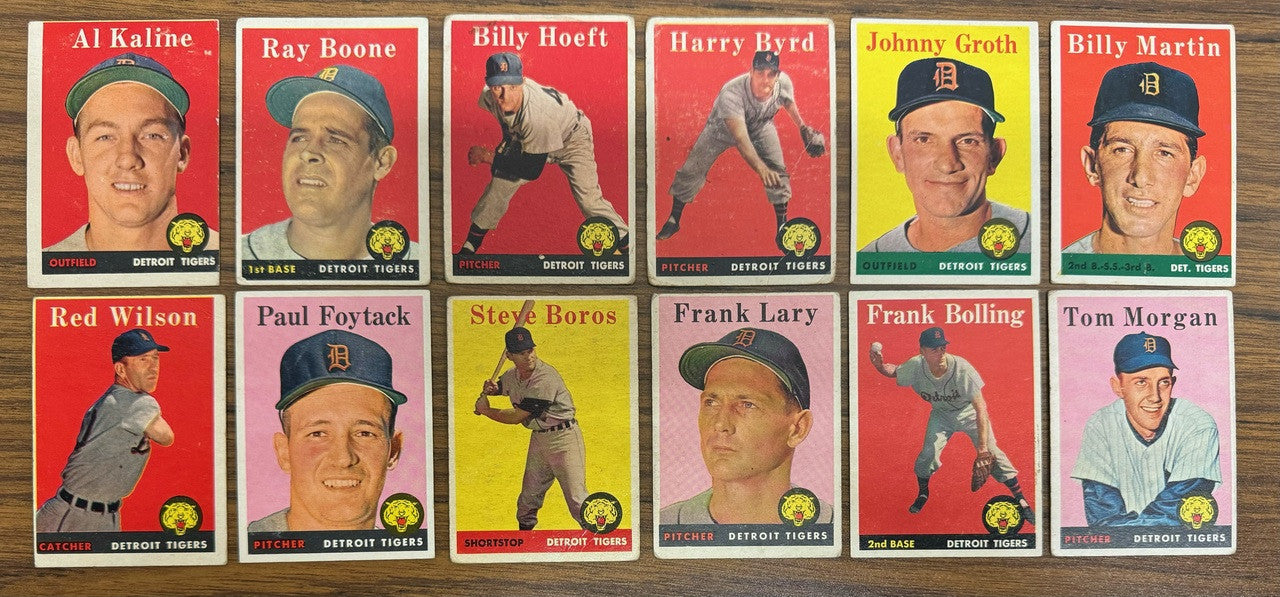 1958 Topps Detroit Tigers Team Set (30) Kaline Low Grade