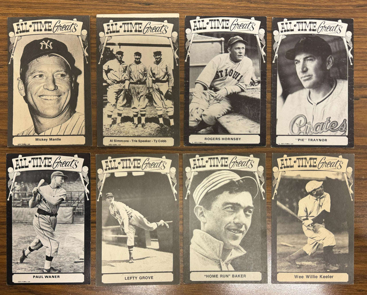 1973 TCMA All-Time Greats Baseball Postcards Lot of 30 VG-EX w/ Mantle