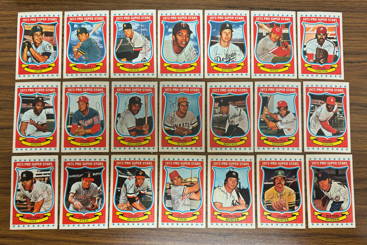1973 Kelloggs 2D Baseball Pro Super Stars Complete Set (54) EX Overall