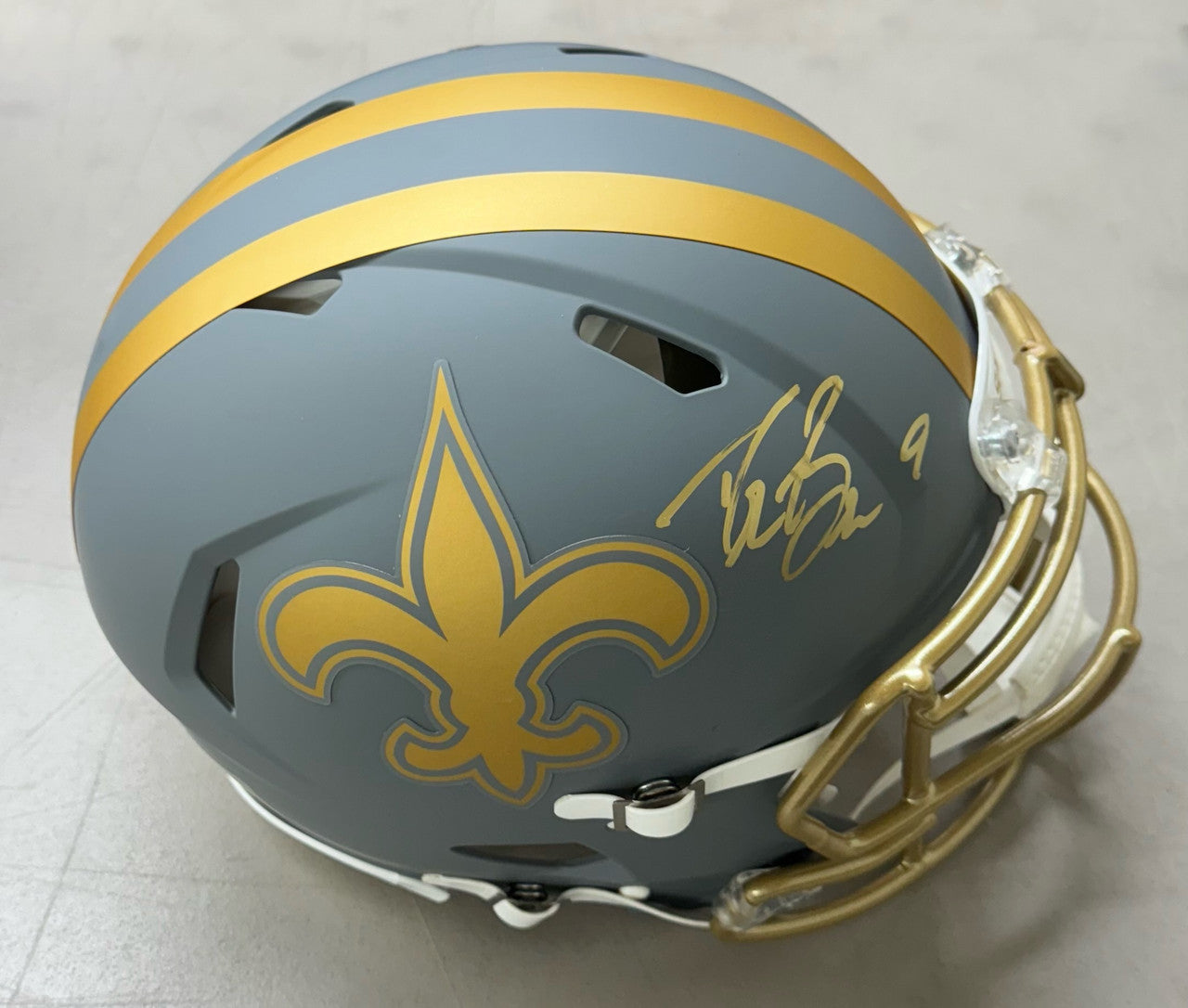 Drew Brees Signed Autographed Slate Speed Authentic FS Helmet Radtke