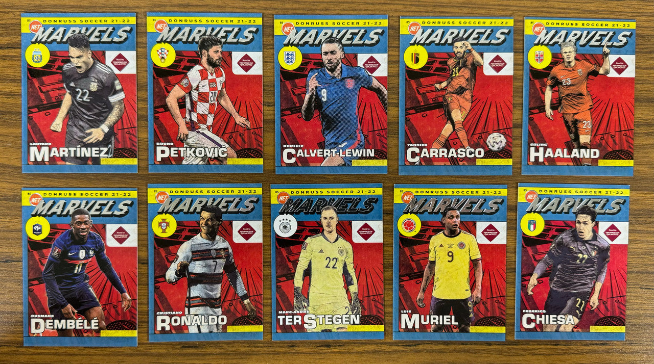 2021-22 Donruss Soccer Road to Qatar Net Marvels Complete Set 1-20