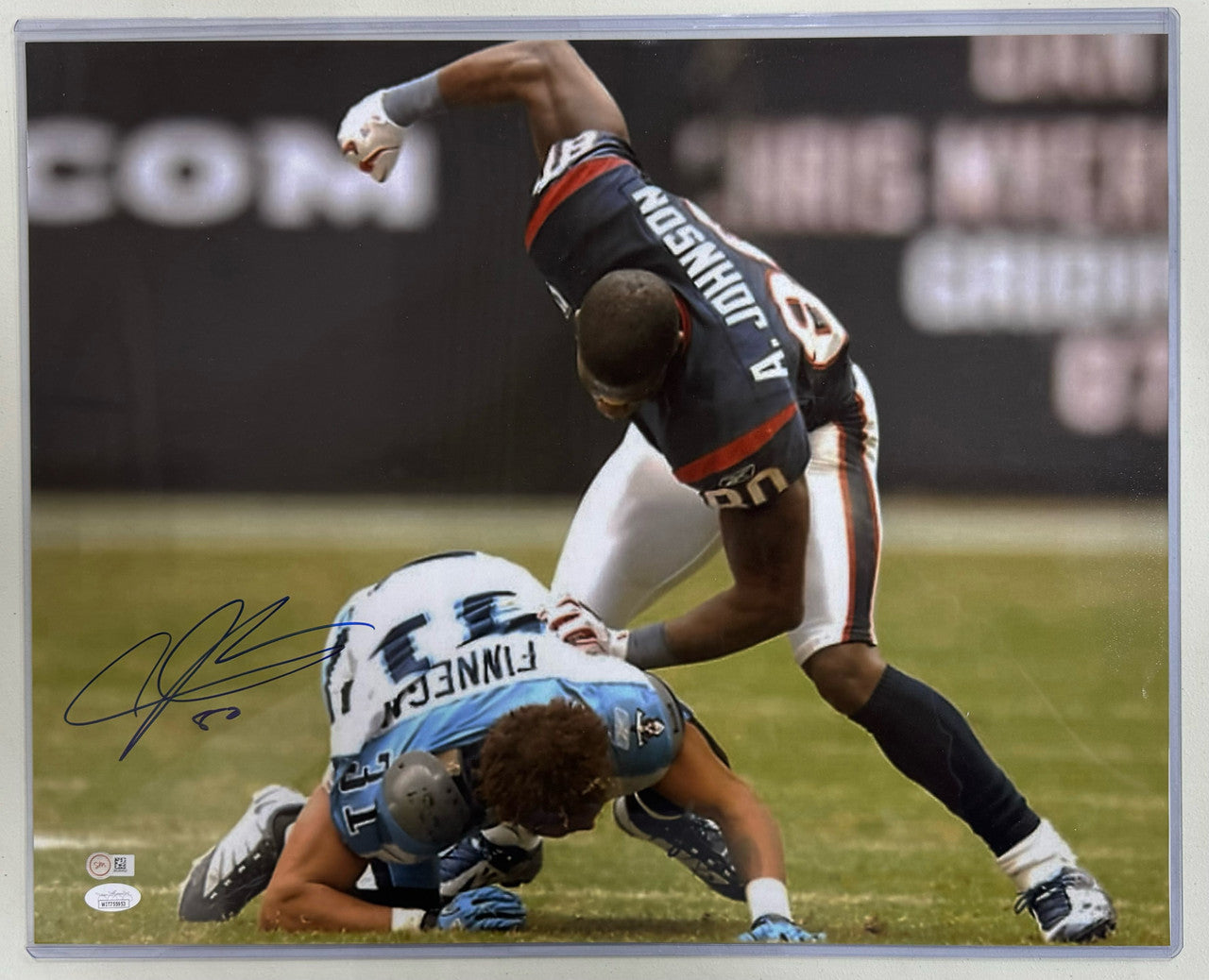 Andre Johnson Signed Autographed 16x20 Photo Punching JSA