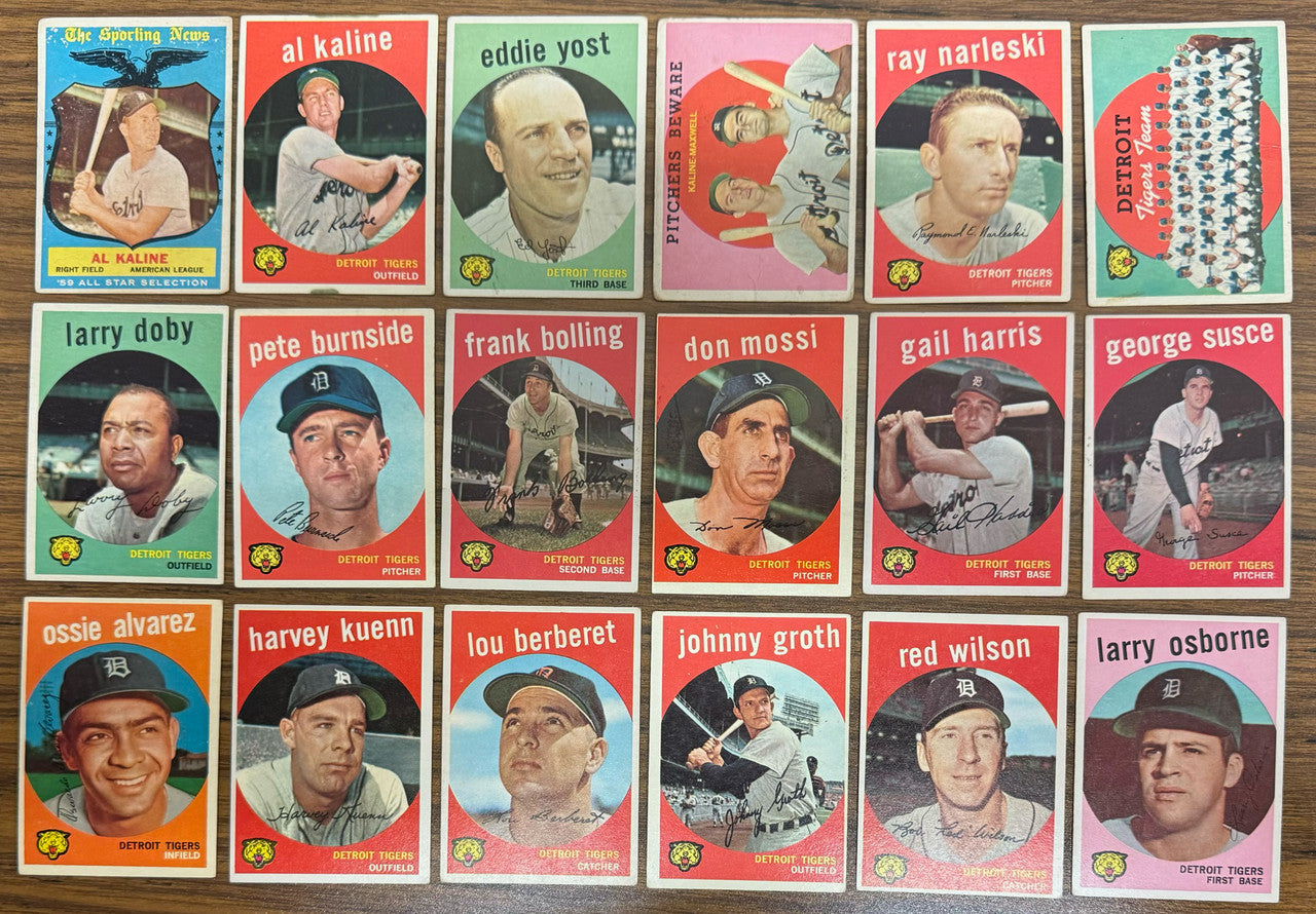 1959 Topps Detroit Tigers Team Set (36) Kaline VG-EX
