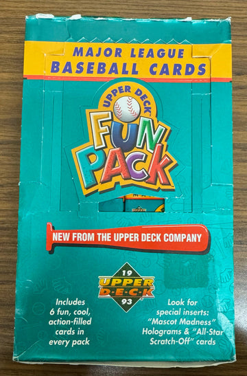 1993 Upper Deck Baseball Fun Pack Box 48 Factory Sealed Packs