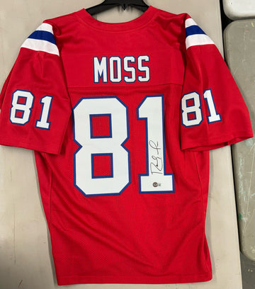 Randy Moss Signed Autographed Patriots Custom Jersey Beckett