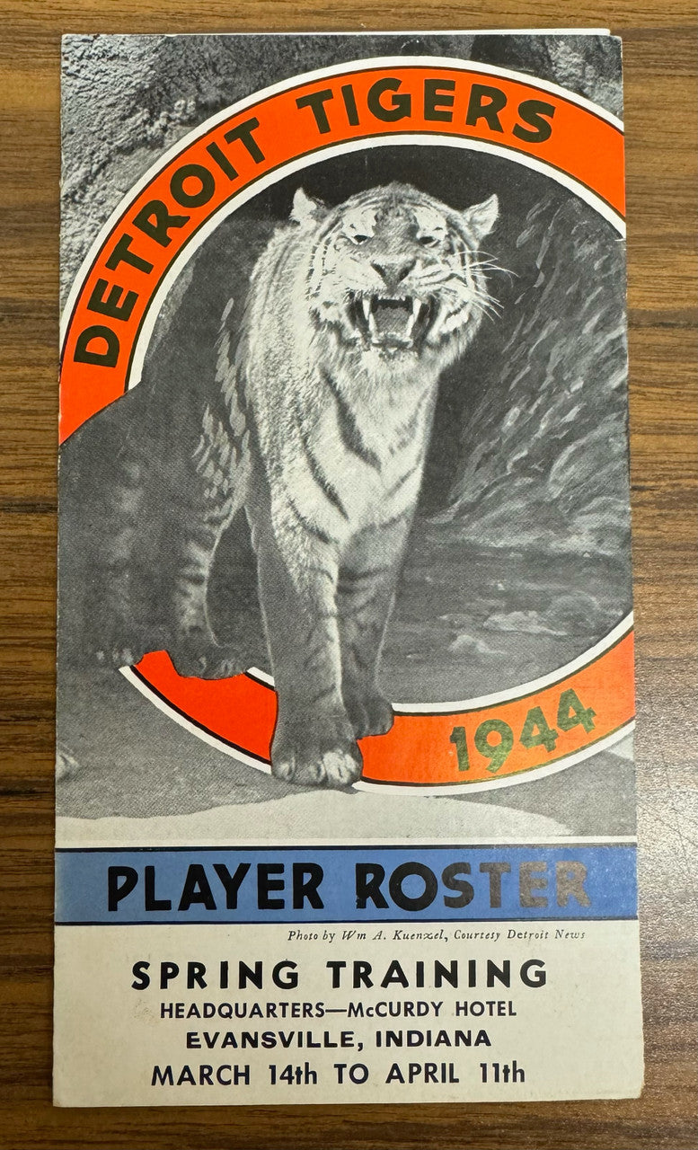 1944 Detroit Tigers Spring Training Player Roster