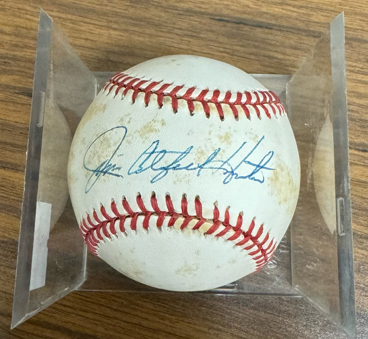 Jim Catfish Hunter Signed Autographed Rawlings OAL Baseball JSA