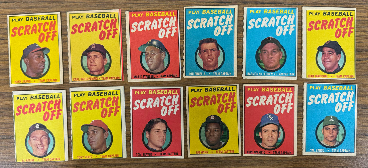 1970 Topps Baseball Scratch Off Complete Set (24) All Unscratched