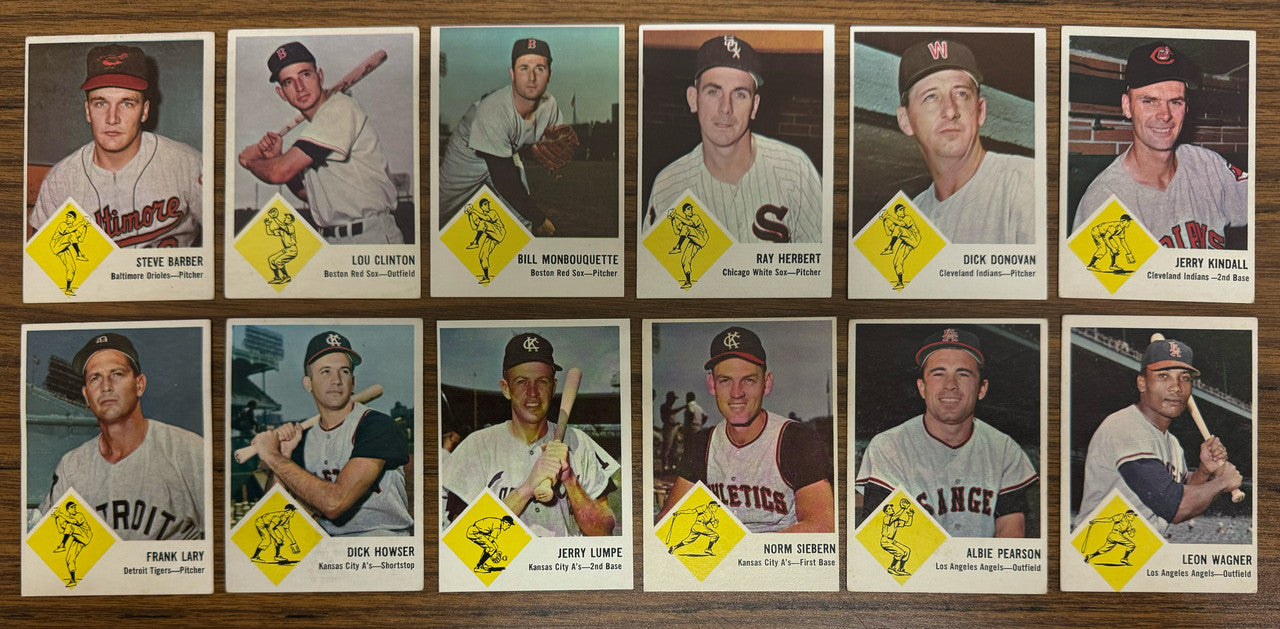 1963 Fleer Baseball Near Complete Set 52/66 VG-EX