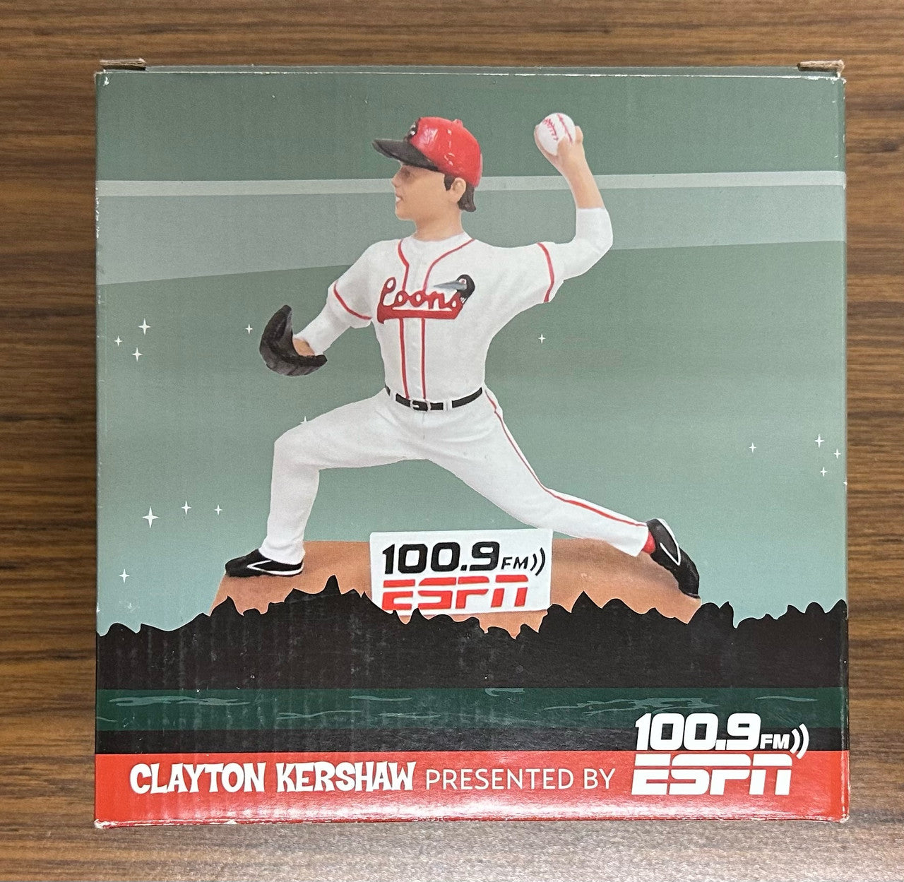 100.9 FM ESPN Clayton Kershaw Great Lakes Loons Figurine in Box