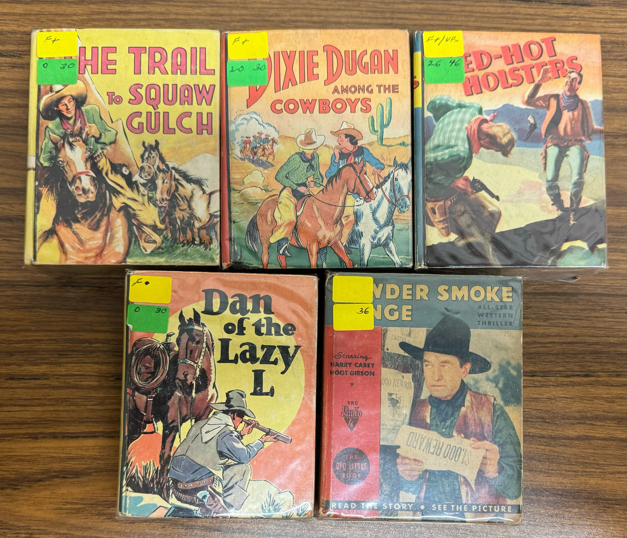 Big Little Book Western Vintage Lot of 5 Saafield Dixie Dugan Powder Smoke Range