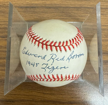 Edward Red Borom Signed Autographed Rawlings OAL Baseball Inscribed JSA