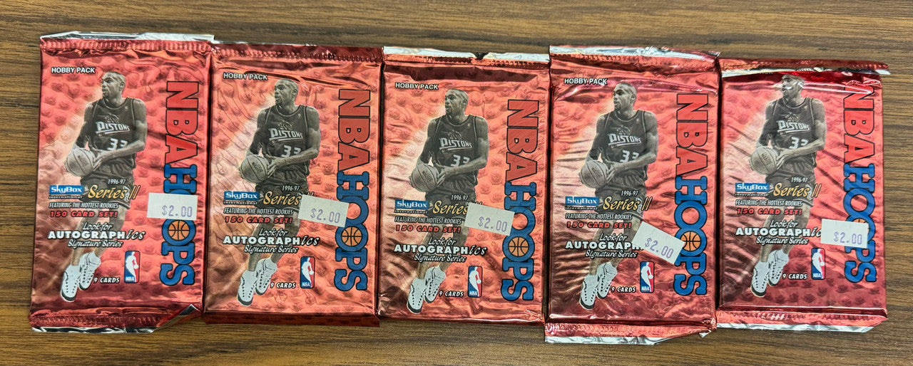 1996-97 NBA Hoops Series 2 Basketball Sealed Pack Lot of 5