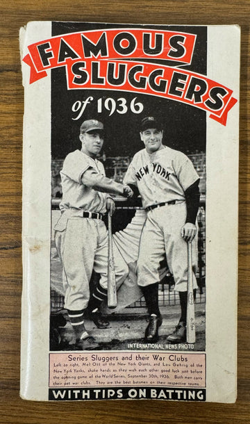 Famous Sluggers of 1936 Baseball Guide Booklet Ott Gehrig