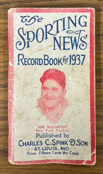 The Sporting News Baseball Record Book for 1937 Joe McCarthy