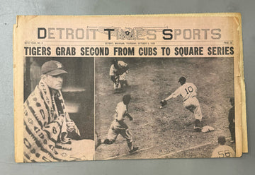 October 1935 Detroit Tigers World Series Detroit Times Newspaper Sports Section
