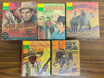 Big Little Big Western Vintage Lot of 5 Saalfield Whitman Gun Justice