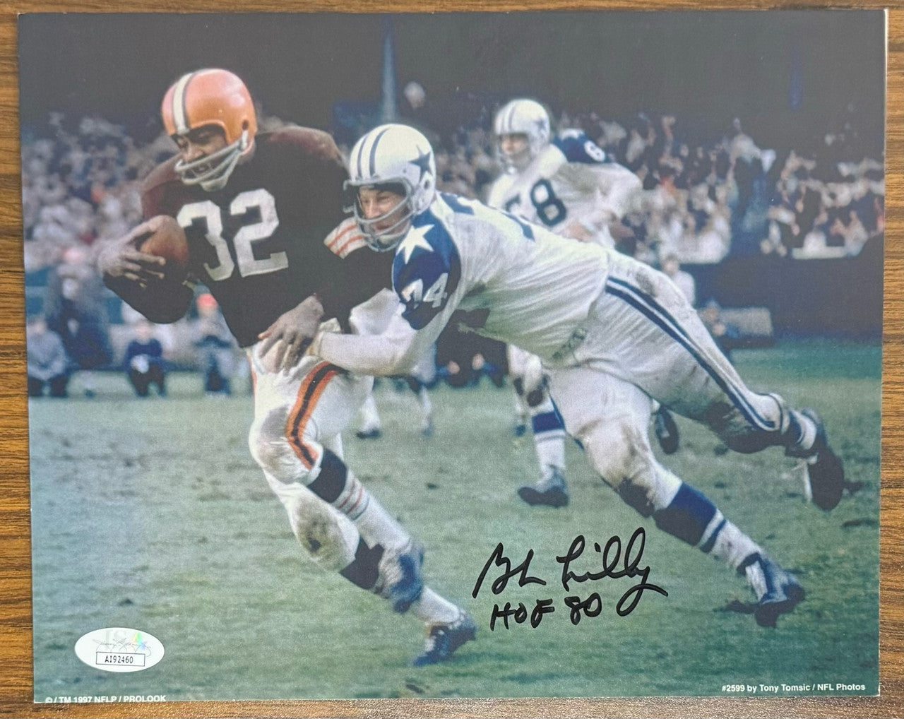 Bob Lilly Signed Autographed 8x10 Photo w/ Jim Brown JSA