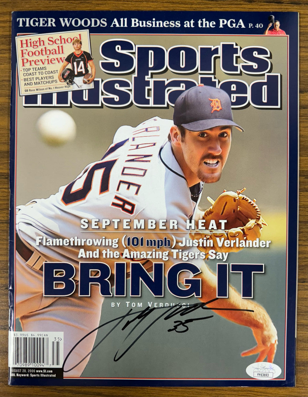 Justin Verlander Signed Autographed August 2006 Sports Illustrated Magazine JSA