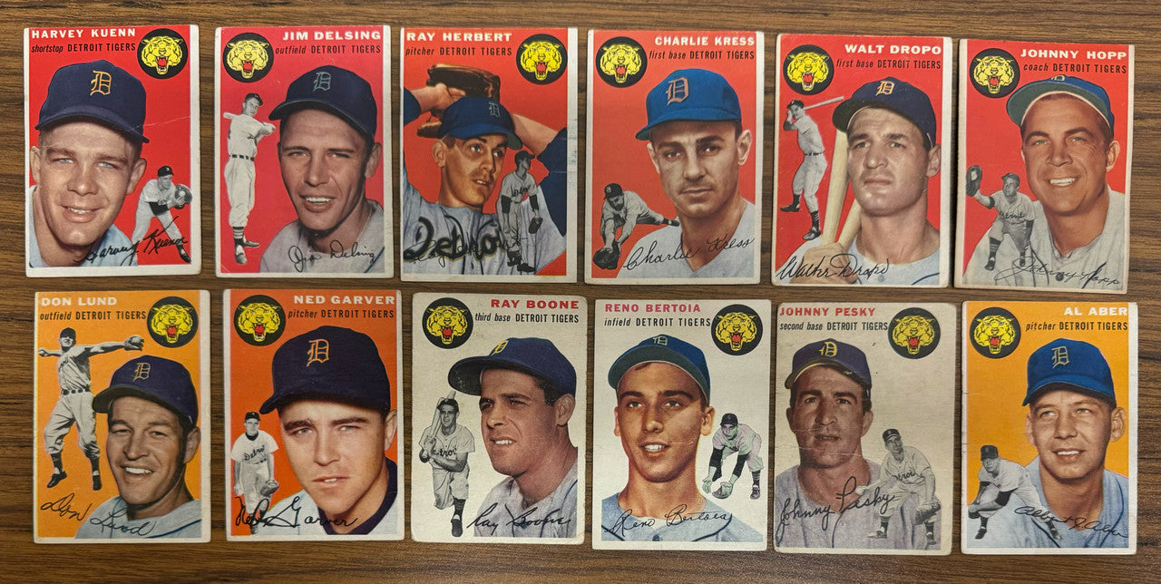 1954 Topps Detroit Tigers Team Set (19) Kaline RC PSA 3
